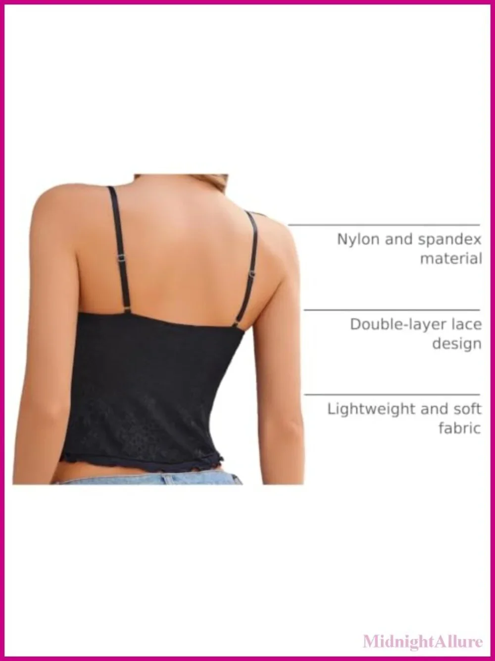 Lace Cami Spaghetti Strap Tank Top Sexy Going Out Women's Ruffle V-Neck